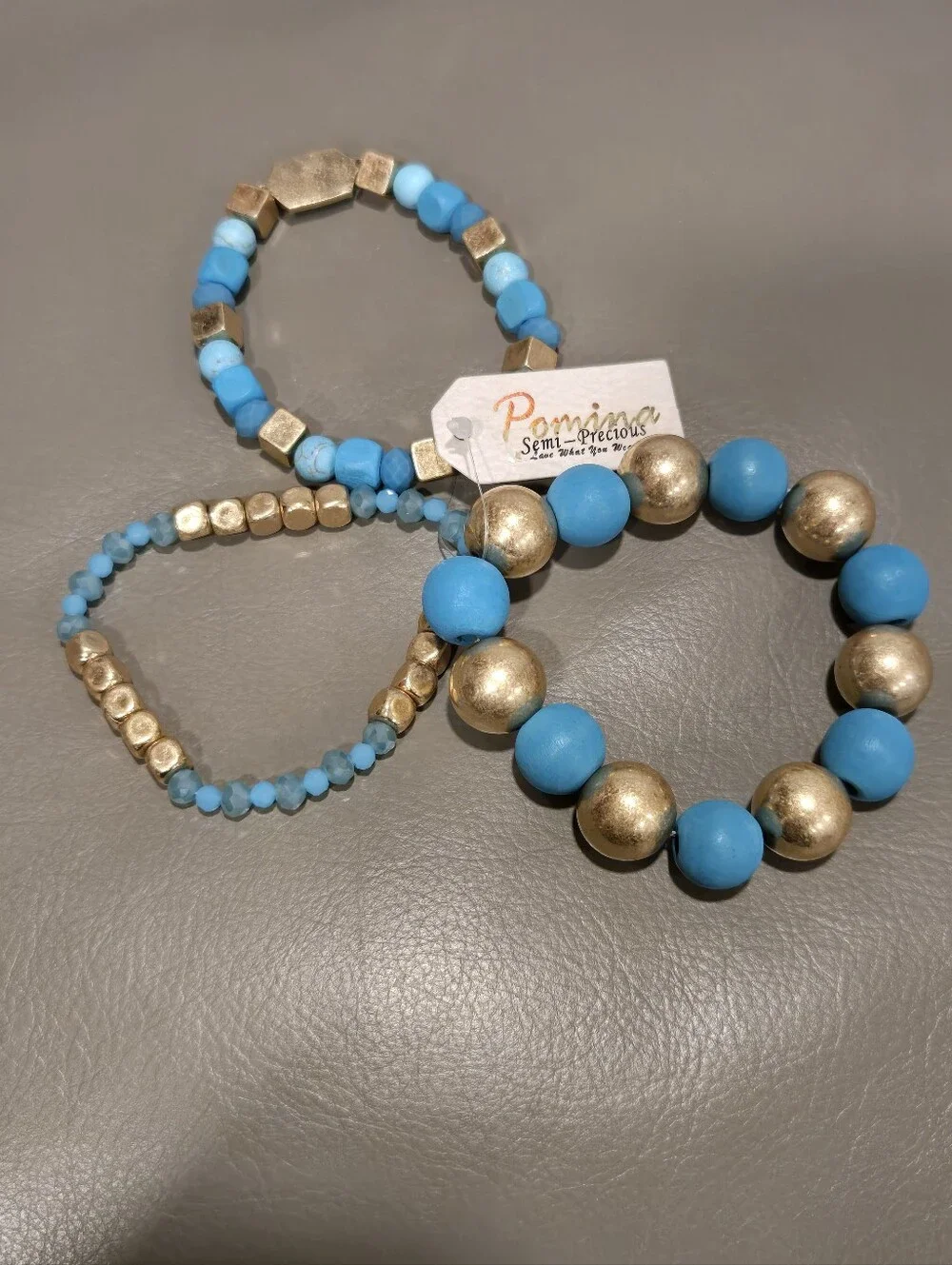 Pomina Beaded Stretch Bracelet Set 3 PCS